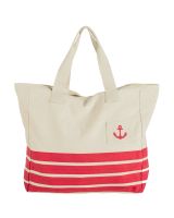 Large Nautical Beach Bag, Cream/Red
