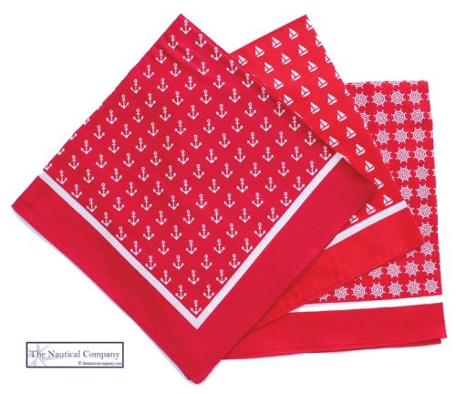 Nautical Bandanas, Red - SOLD OUT 