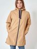 Women's Long Waterproof Jacket with Hood, Sand