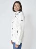 Women's Hooded Lightweight Sailor Raincoat with Toggles, White
