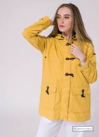 Women's Hooded Lightweight Raincoat with Toggles, Yellow - SOLD OUT