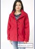 Women's Hooded Lightweight Sailor Raincoat with Toggles, Red