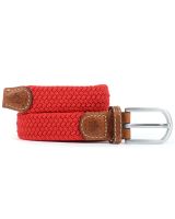 BillyBelt Women's Woven Elastic and Leather Belt - Red