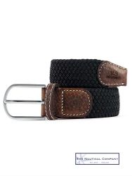 BillyBelt Woven Elastic and Leather Belt - Black