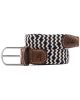 Woven Elastic and Leather Belt - Navy/Beige - SOLD OUT