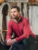 Men's Zip Neck Ribbed Knit Sweatshirt, Raspberry Red - SOLD OUT