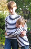 White/Navy Striped Breton Top for Boys & Girls