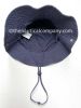 Safari Bucket Hat with Drawstring, Navy Blue Cotton