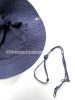 Safari Bucket Hat with Drawstring, Navy Blue Cotton