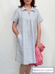 Linen Dress, Light Grey Blue (only UK16 left)
