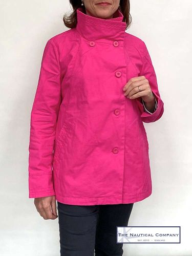 Ladies' Funnel Neck Jacket, Fuchsia Pink