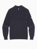 Men's 1/4 Zip Funnel Neck Sweater, Navy Blue, Cotton