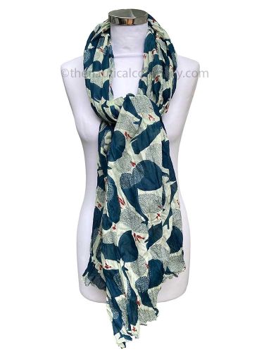 Cotton Scarf, Whale Print
