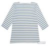 3/4 Sleeve Stripe Top, Cream/Cornflower Blue