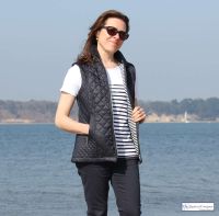 Women's Nautical Navy Blue Quilted Gilet, Lightweight (only UK 12 - FR 40 - US 8 left)