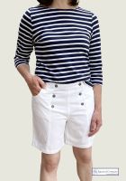 Women's Sailor Shorts, White Cotton