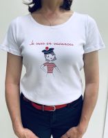 Women's White Short Sleeve Message T-Shirt "Je suis en vacances"