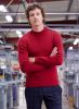 Men's Breton Sweater, Deep Red, Pure Wool