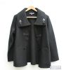 Women's Black Short Duffle Coat Jacket - 100% Boiled Wool (only UK16-FR44-US12 left)