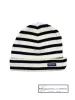 Ecru/Navy Stripe Hat, Merino Wool Rich - made in France