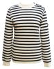 Striped Breton Sweater, Cream/Navy Blue, for Men & Women