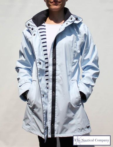 Women's Lined Raincoat with Hood, Light Blue