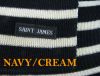Navy Blue/Cream Wool Striped Breton Scarf