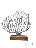 Silver Tin Coral on Stand Ornament