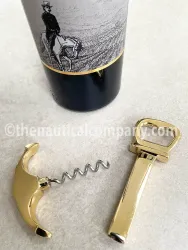 Solid Brass Anchor Shaped Corkscrew and Bottle Opener