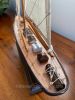 Classic Sailing Yacht Model - Navy Blue Hull