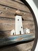 Seaside Miniature Ring Wall Art - Lighthouse & Sailing Scenery